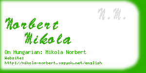 norbert mikola business card